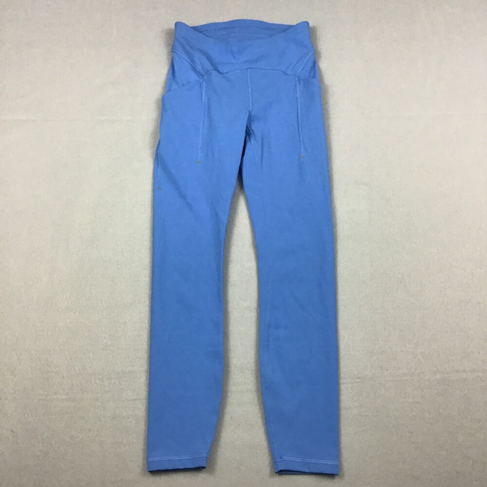 Lululemon Pants Women 4 Blue Solid Power Thru High-Rise Tight 25" Training